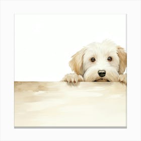 Cute Dog On A Sign Canvas Print