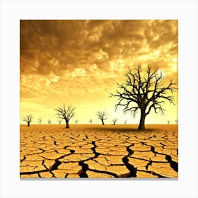 Dry Desert Landscape Canvas Print