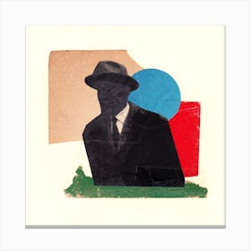 Man In Black Square Canvas Print