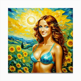 Sunflower Girl 1 Canvas Print