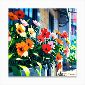 Default Happy Flowers Art Print 1 Canvas Print