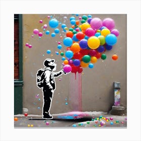 Balloons By Banksy Canvas Print