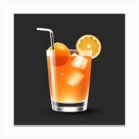 Cocktail With Orange Slices Canvas Print