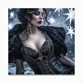 Gothic Beauty in the Snow 1 Canvas Print