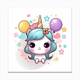 Kawaii Unicorn 33 Canvas Print