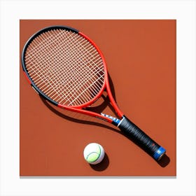 Tennis Racket And Ball Canvas Print