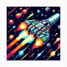 8-bit spaceship 2 Canvas Print