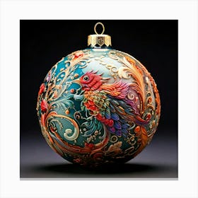 Firefly Photorealistic, Hyper Detailed, Xmas Ball, Creature, Painted Porcelain, Vibrant Colors, Chri (11) Canvas Print