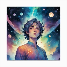 Boy In Space Canvas Print