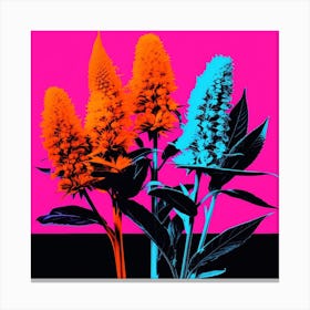 Andy Warhol Style Pop Art Flowers Celosia 3 Square Canvas Print