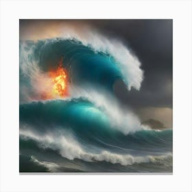 Lava On The Ocean Canvas Print