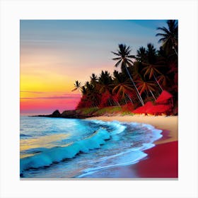 Sunset On The Beach 642 Canvas Print