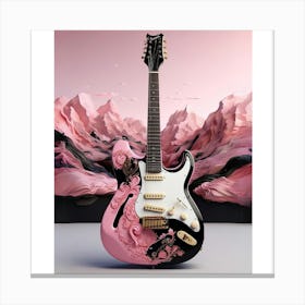 Rhapsody in Pink and Black Guitar Wall Art Collection 4 Canvas Print