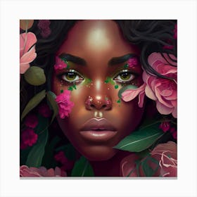 Portrait Of A Black Woman 3 Canvas Print