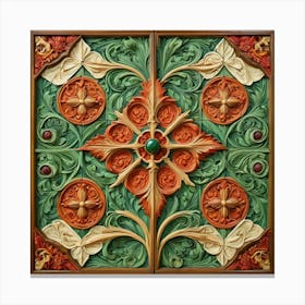 Carved Wood Panel Canvas Print