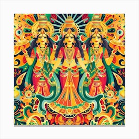 Durga Puja Themed Banner Texture With Goddess Du 1718399475 4 Canvas Print