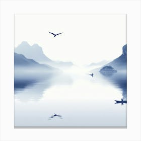 Misty Lake Canvas Print