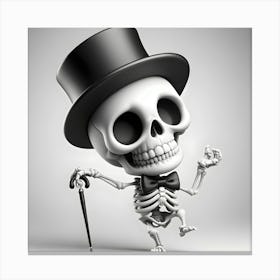 Skeleton In Top Hat 12 Canvas Print