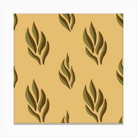 Seamless Pattern of Retro Leaves Canvas Print