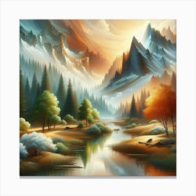 Sunrise In The Mountains 26 Canvas Print