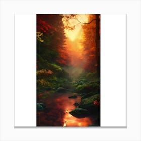 Sunset In The Forest 1 Canvas Print