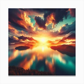 Sunset Over Lake 2 Canvas Print