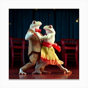 Firefly Frogs, Dancing, Tango, Female Frog, Male Frog, Argentine Restaurant, Matching Clothes, Livel (11) Canvas Print