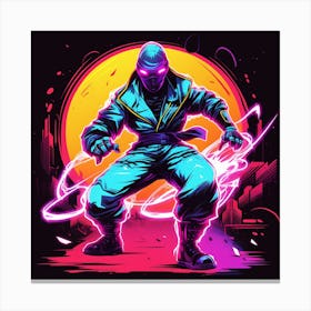 Neon Ninja Canvas Print