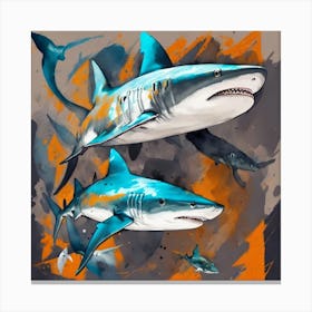 Pisces Sharks Canvas Print