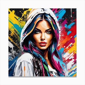 Girl In Hoodie 2 Canvas Print