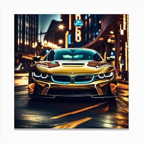 Gold Bmw I8 Canvas Print