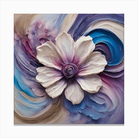 Cream Flower With Swirls Canvas Print