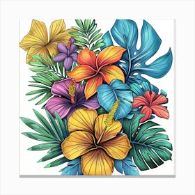 Tropical Flowers 1 Canvas Print