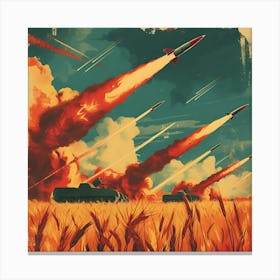 Soviet Rocket Launch Propaganda Canvas Print