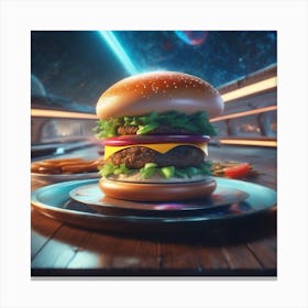 Burger In Space 17 Canvas Print