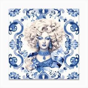 Dolly Parton Delft Tile Illustration 3 Canvas Print
