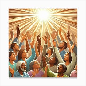 Christian People Worshiping The Sun Canvas Print