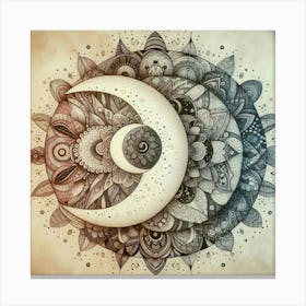 Moon And Flower 2 Canvas Print