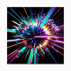 Laser Explosion Glitch Art 8 Canvas Print