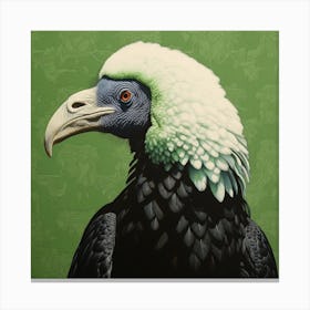Ohara Koson Inspired Bird Painting California Condor 3 Square Canvas Print