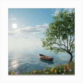 Boat On The Water Canvas Print