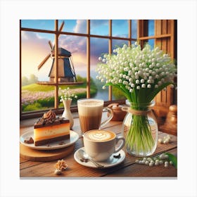 Coffee And Lilies Of The Valley Canvas Print