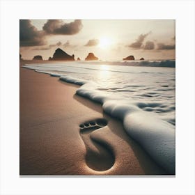 Footprints In The Sand 1 Canvas Print