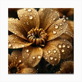 A Flower With Water Droplets On It Canvas Print