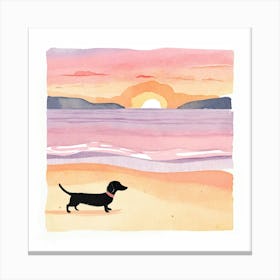 Dachshund At Sunset Canvas Print