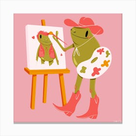 Cowboy Frog Artist 1 Canvas Print