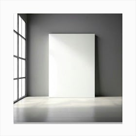 Mock Up Blank Canvas White Pristine Pure Wall Mounted Empty Unmarked Minimalist Space P (23) Canvas Print