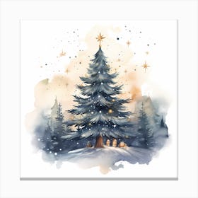 Rustic Aqua Fir Reverie Canvas Print