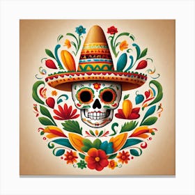 Day Of The Dead Skull 99 Canvas Print