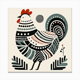 Scandinavian style, Chicken 3 Canvas Print